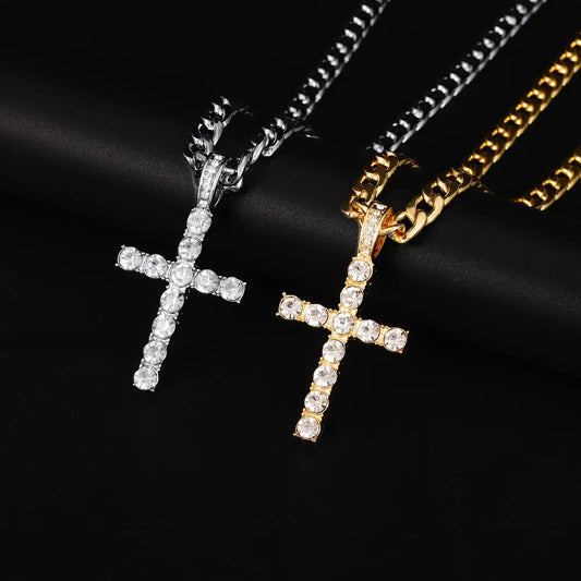 Collar con colgante de cruz, Unisex