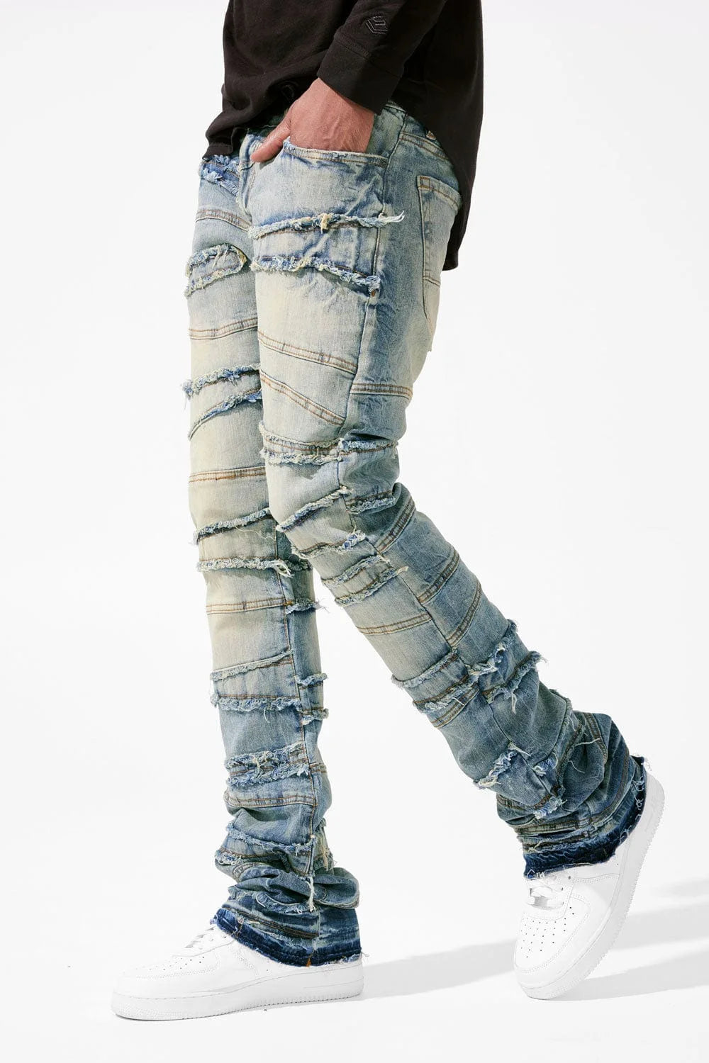 Vaqueros tipo "stacked" para hombre