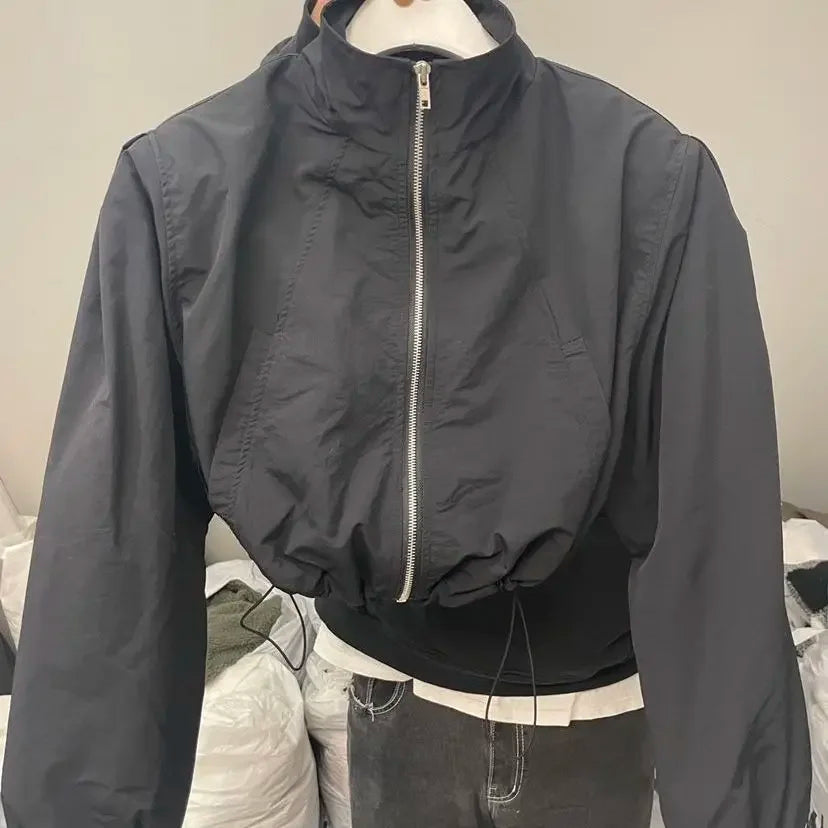 Chaqueta cortavientos corta para mujer