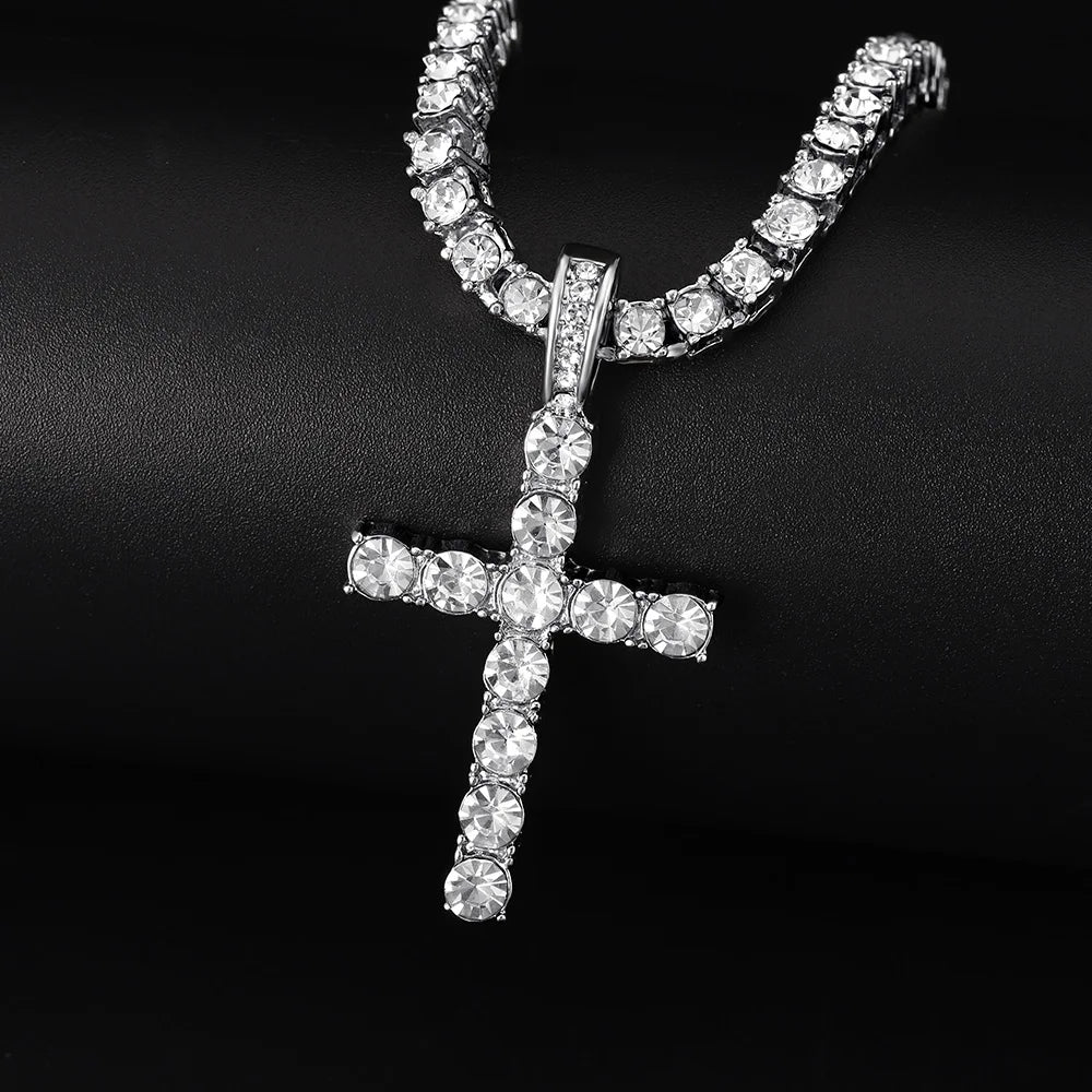 Collar con colgante de cruz, Unisex