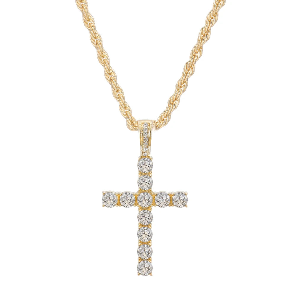 Collar con colgante de cruz, Unisex