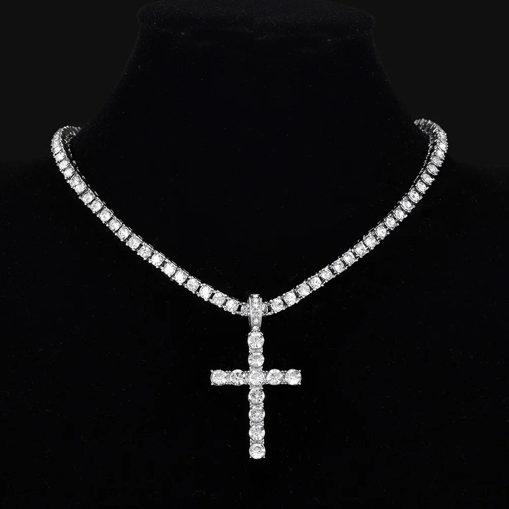 Collar con colgante de cruz, Unisex