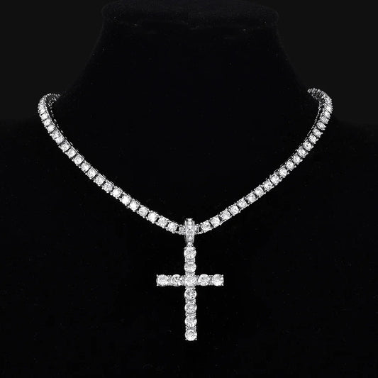 Collar con colgante de cruz, Unisex