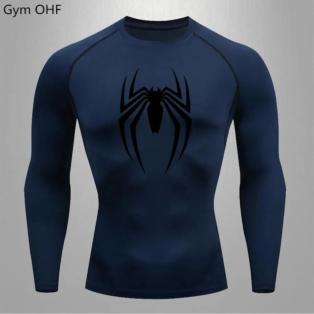 Camiseta deportiva de compresión de manga corta con estampado de Spider-Man