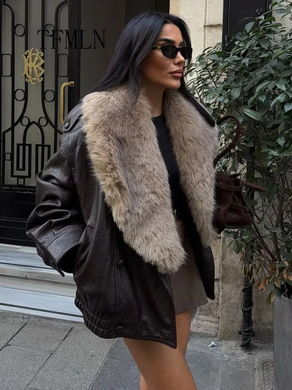 Chaqueta de piel sintética