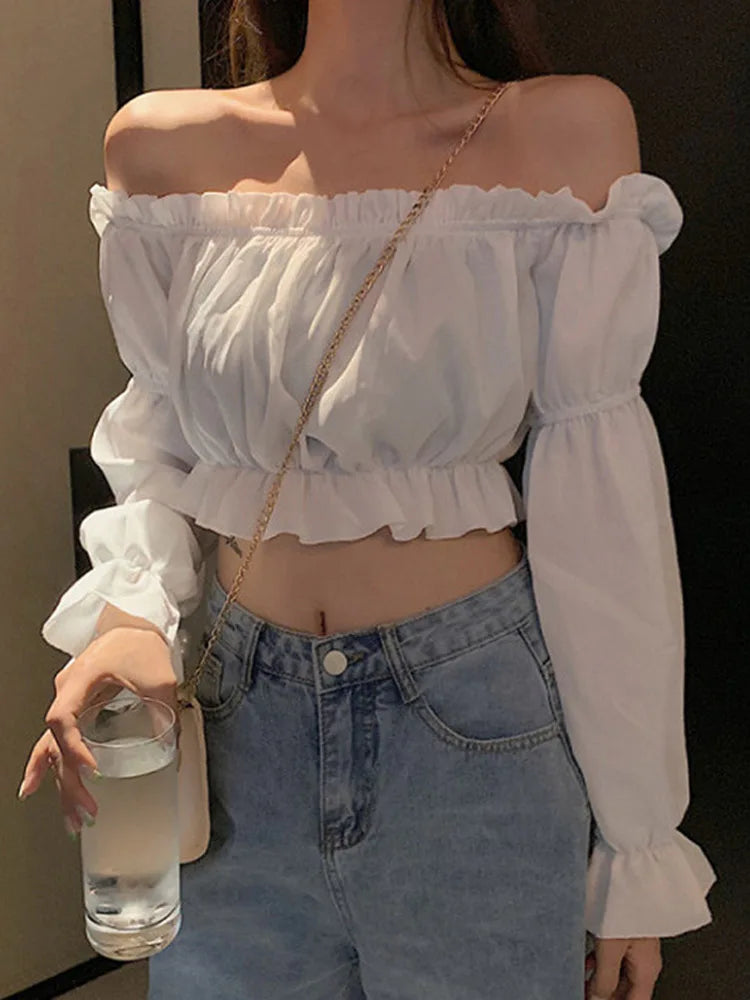 Blusa sin Hombreras Mujer