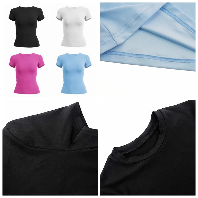 Camiseta de punto ajustada para mujer