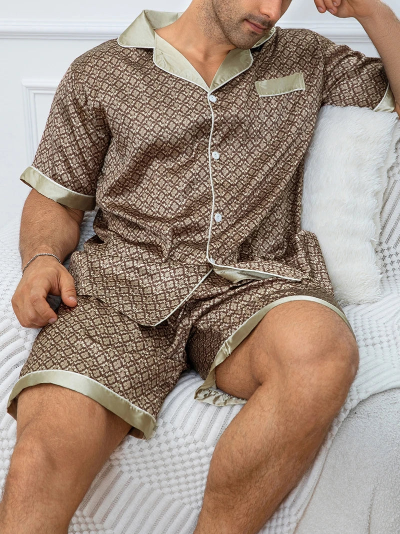 Conjunto de pijama a cuadros para hombre