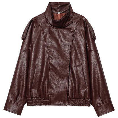 Chaqueta bomber de piel sintética mujer