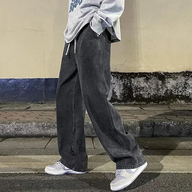 Vaqueros holgados de estilo coreano para hombre