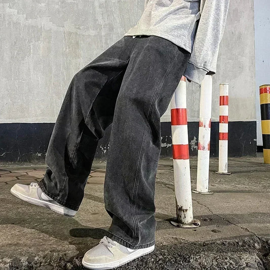 Vaqueros holgados de estilo coreano para hombre