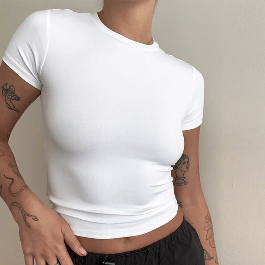 Camiseta de punto ajustada para mujer