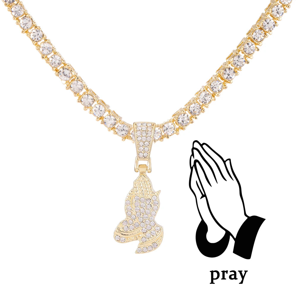 Collar con colgante de cruz, Unisex