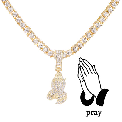 Collar con colgante de cruz, Unisex