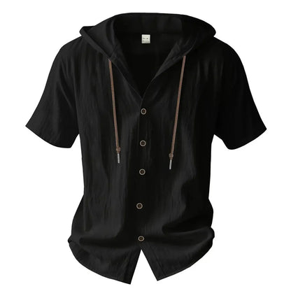 Camisa de algodón y lino para hombre
