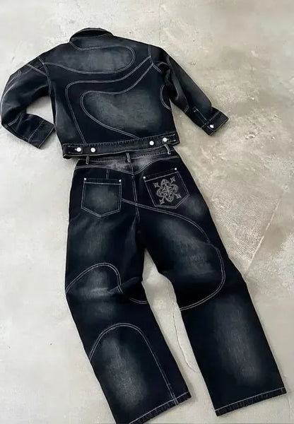 Conjunto de dos piezas estilo Y2K