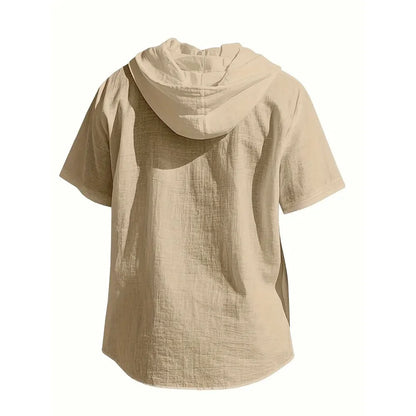 Camisa de algodón y lino para hombre