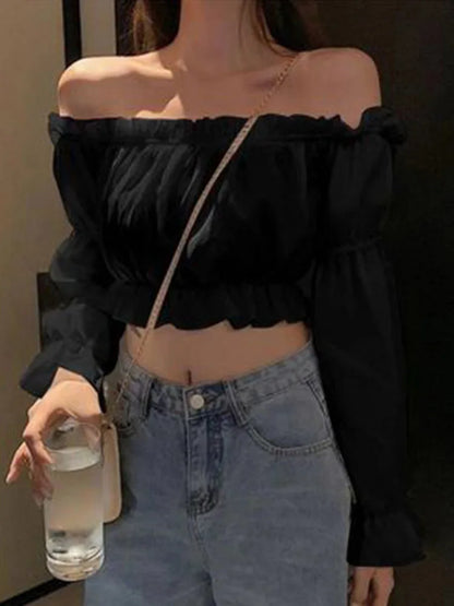Blusa sin Hombreras Mujer