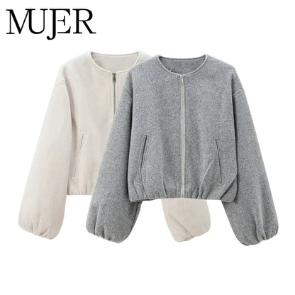 Chaqueta tipo bomber de felpa