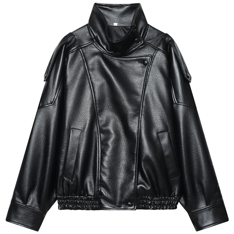 Chaqueta bomber de piel sintética mujer