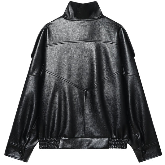 Chaqueta bomber de piel sintética mujer