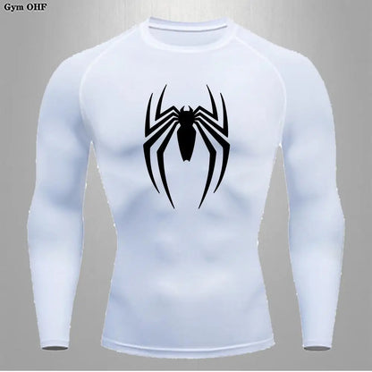 Camiseta deportiva de compresión de manga corta con estampado de Spider-Man