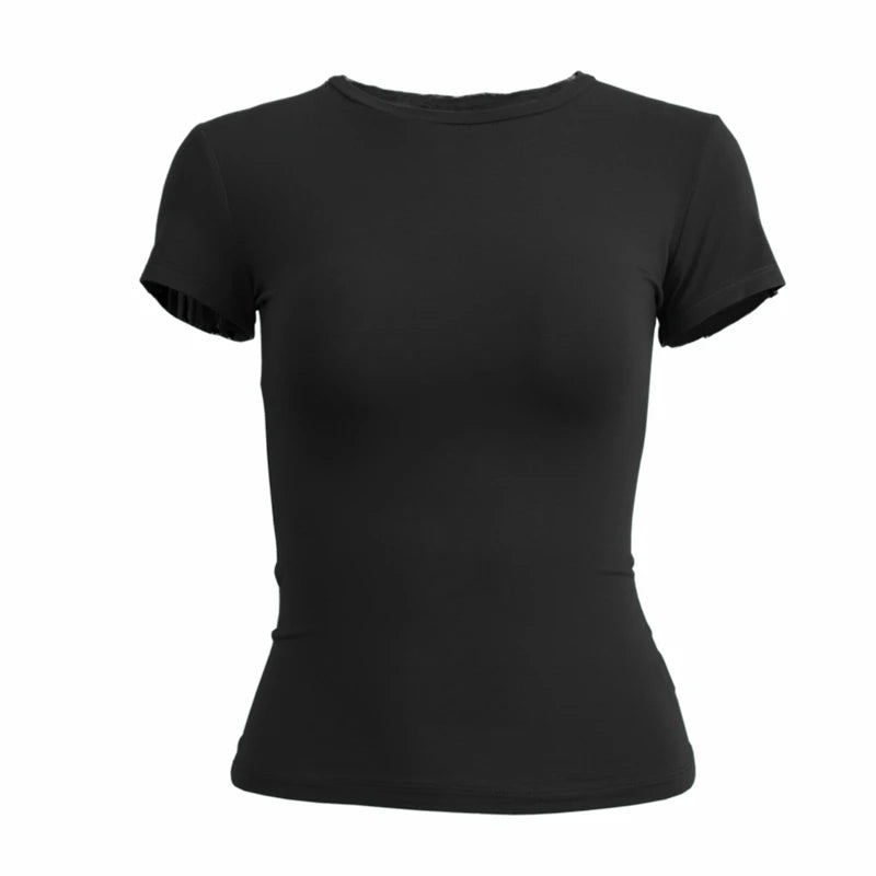 Camiseta de punto ajustada para mujer