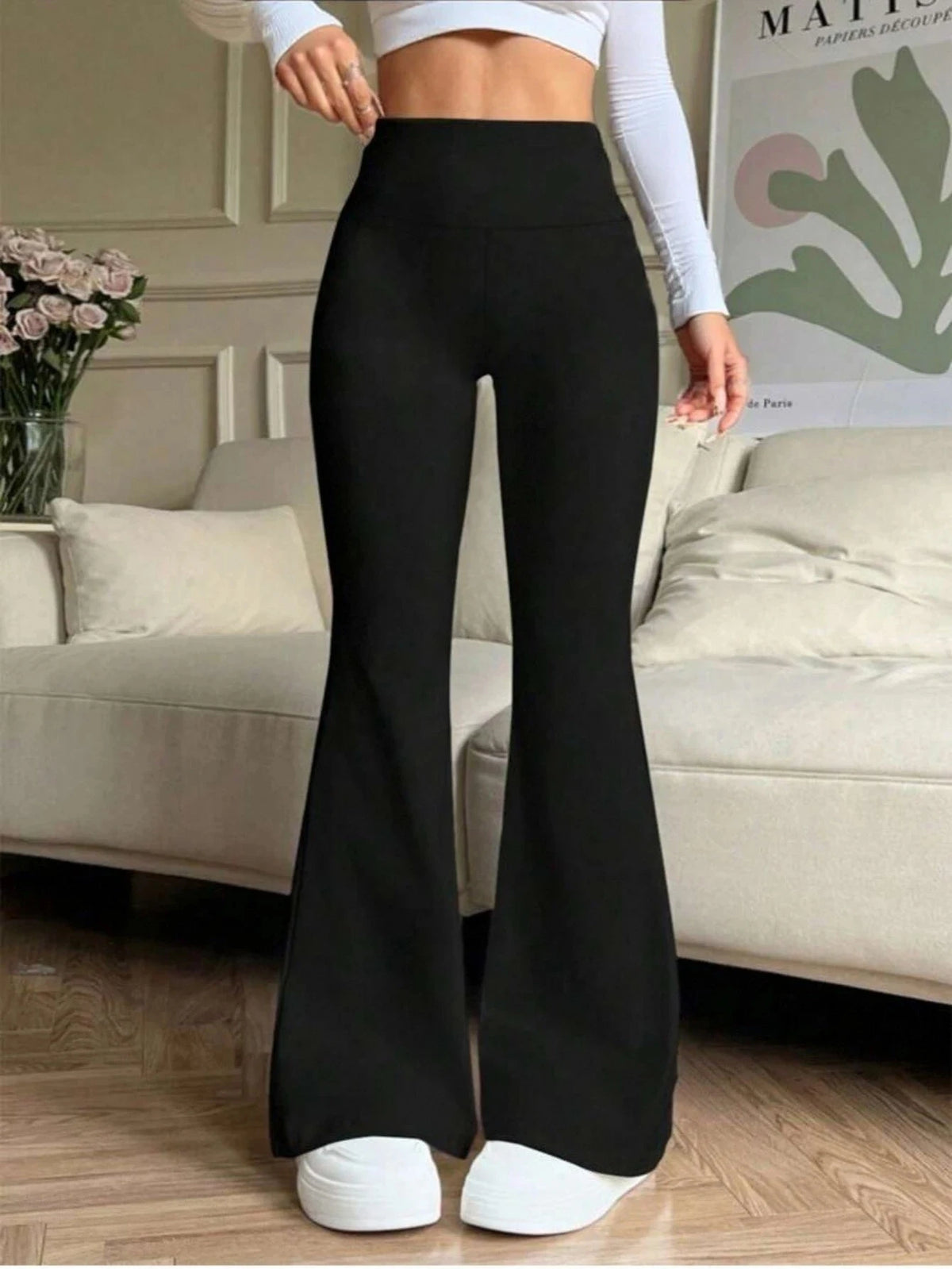 Pantalones de mujer de tiro alto
