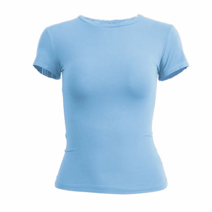 Camiseta de punto ajustada para mujer