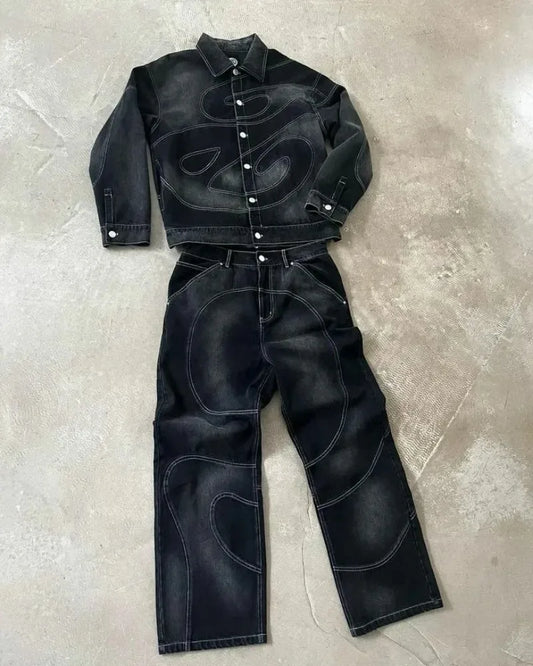 Conjunto de dos piezas estilo Y2K