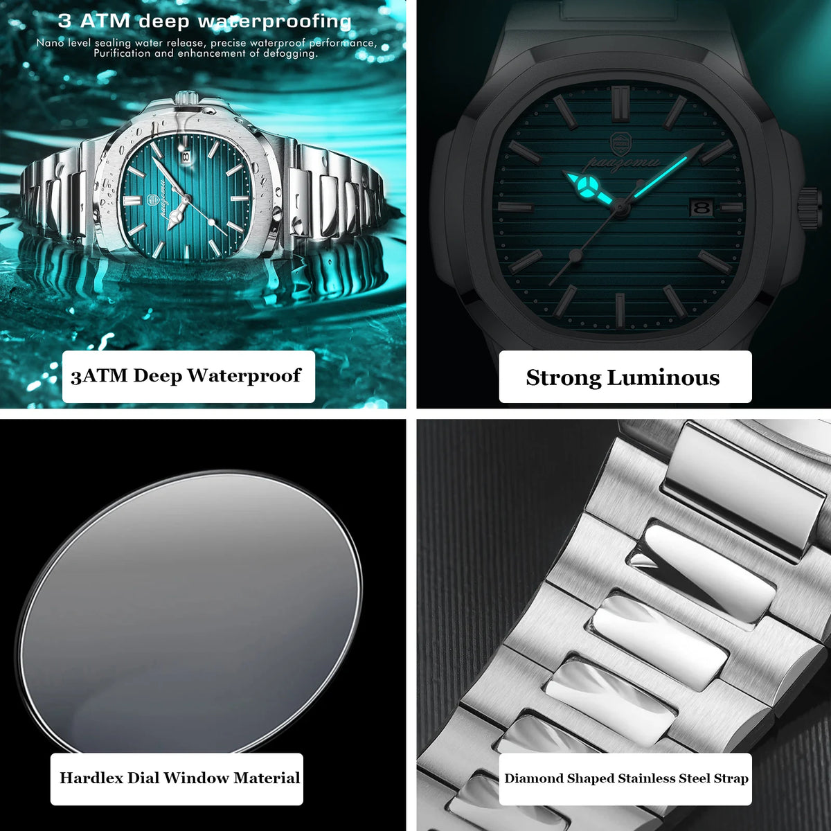 Reloj PAAZOMU de marca de lujo para hombre